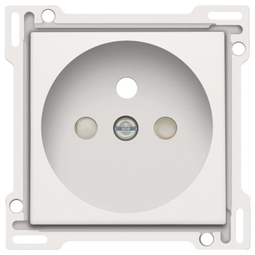 [101-66601] NIKO - Enjoliveur simple pour prise de courant 2P+A (broche) + sécurité, blanc